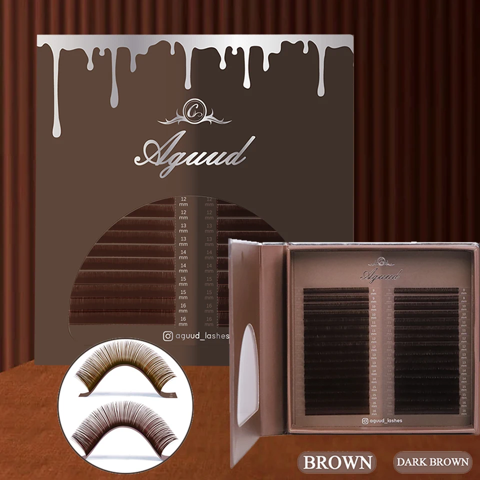 AGUUD 32Rows Two Brown Individual Eyelash Extension Mix 9-16mm Colorful Brown Lashes Soft Natural Mink False Eyelashes Makeup 
AGUUD 32Rows Two Brown Individual Eyelash Extension Mix 9-16mm Colorful Brown Lashes Soft Natural Mink False Eyelashes Makeup