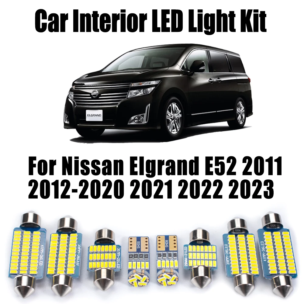 15Pcs Canbus For Nissan Elgrand E52 2011- 2021 2022 2023 Car Bulbs Vehicle LED Interior Map Dome Door License Plate Light Kit
15Pcs Canbus For Nissan Elgrand E52 2011- 2021 2022 2023 Car Bulbs Vehicle LED Interior Map Dome Door License Plate Light Kit