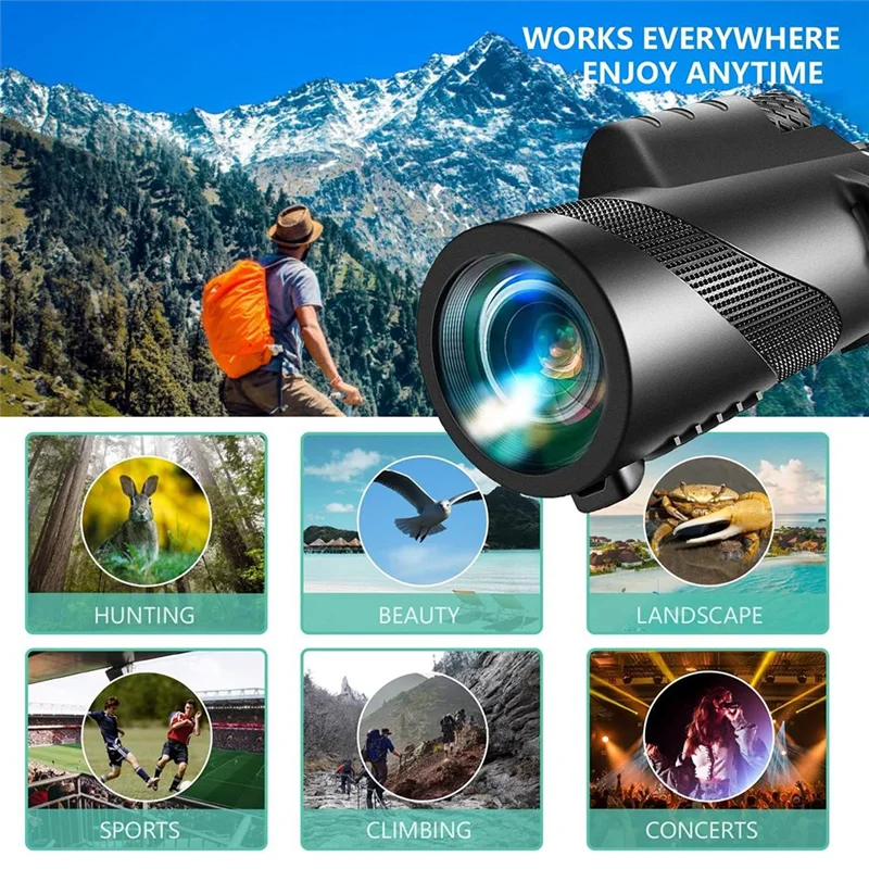 FORW-80X100 Monocular-Telescope High Powered For Smartphone Compatible For Stargazing Wildlife Bird Watching Travel Camping
FORW-80X100 Monocular-Telescope High Powered For Smartphone Compatible For Stargazing Wildlife Bird Watching Travel Camping
