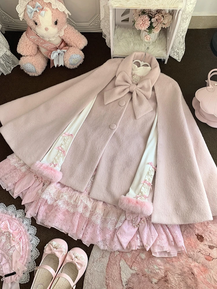 Women Japanese Sweet Kawaii Bow Coat Autumn Winter Casaul Solid Loose Jacket Fashion Elegant Cute Fashion Outwear Top Chic New
Women Japanese Sweet Kawaii Bow Coat Autumn Winter Casaul Solid Loose Jacket Fashion Elegant Cute Fashion Outwear Top Chic New