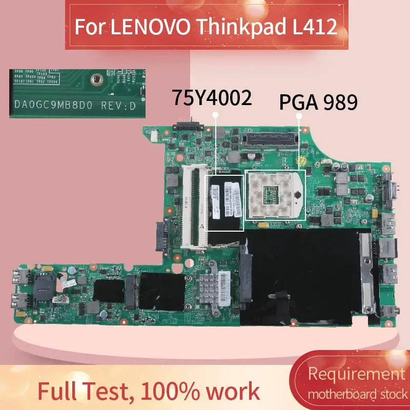 For LENOVO Thinkpad L412 Notebook Mainboard DA0GC9MB8D0 HM55 75Y4002 Laptop Motherboard Tested
For LENOVO Thinkpad L412 Notebook Mainboard DA0GC9MB8D0 HM55 75Y4002 Laptop Motherboard Tested