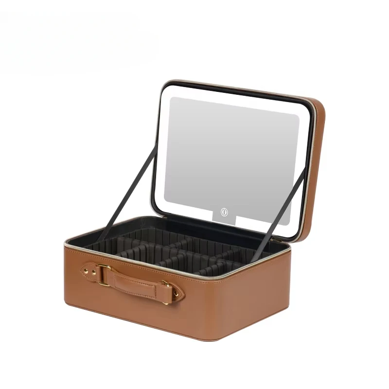 Removable Compartmentary Vanity Case with Light Emitting Diode Mirror Zipper Vanity Case Handle Fashion PU Storage Case
Removable Compartmentary Vanity Case with Light Emitting Diode Mirror Zipper Vanity Case Handle Fashion PU Storage Case