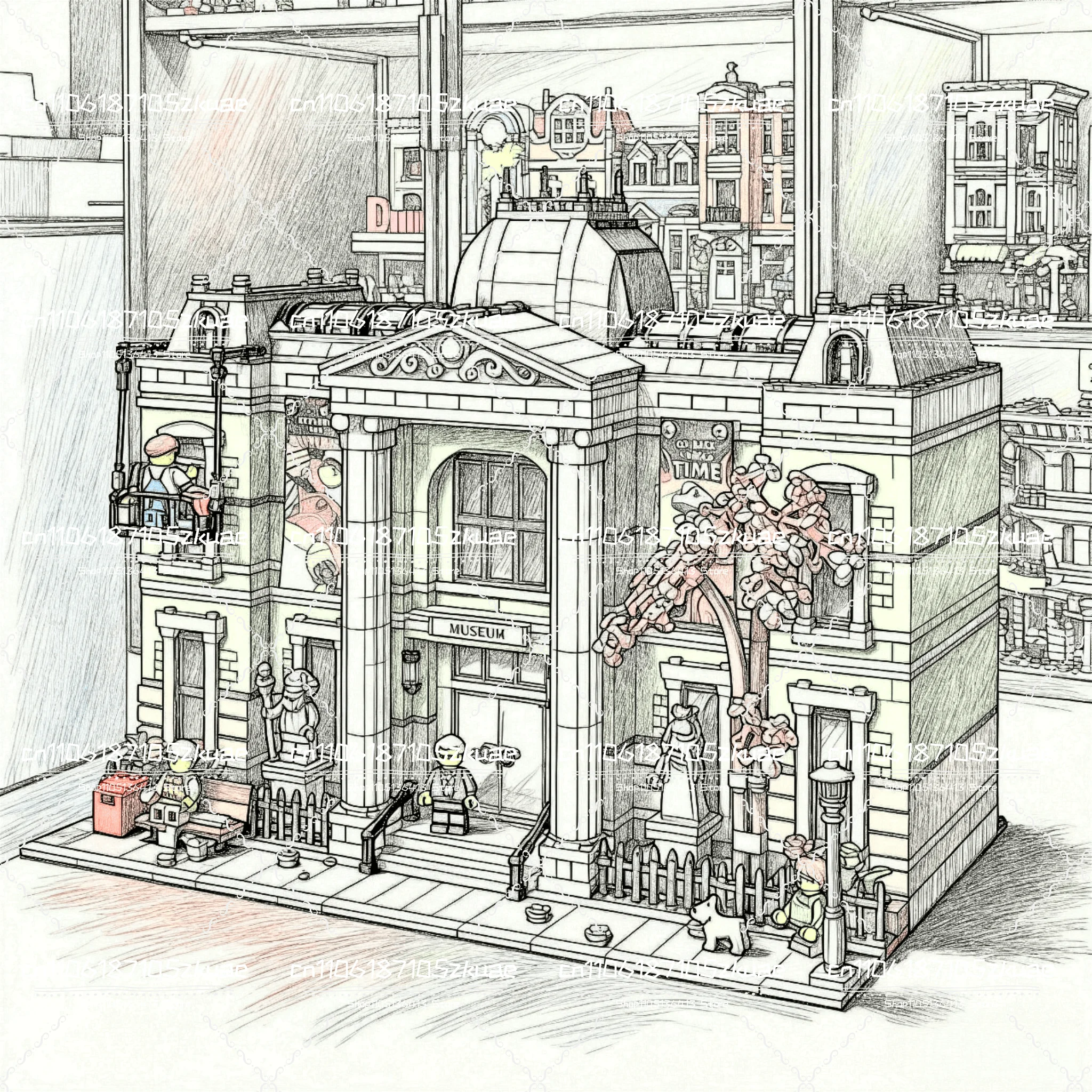 The building blocks of the city street scene model, natural history museum, combined with model technology, can be DIY assembled
The building blocks of the city street scene model, natural history museum, combined with model technology, can be DIY assembled