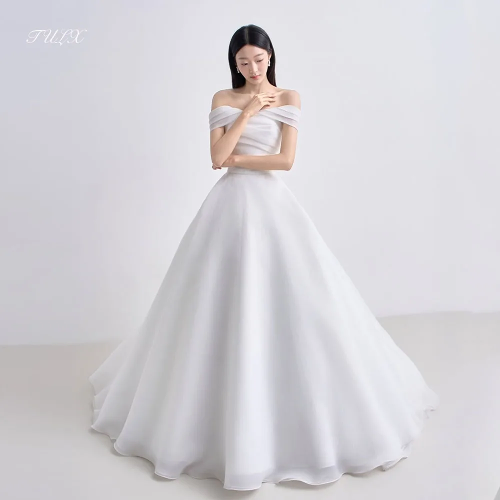 TULX Elegant White Organza Wedding Dresses Korea Photo Shoot Off Shoulder A-line Long Bridal Gown Corset Customized 웨딩드레스
TULX Elegant White Organza Wedding Dresses Korea Photo Shoot Off Shoulder A-line Long Bridal Gown Corset Customized 웨딩드레스