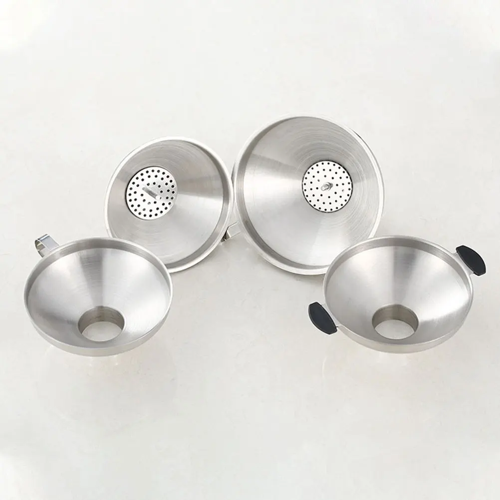 Wide Mouth Stainless Steel Canning Funnel Dual Handle Jar Funnel for Kitchen Oil Juice Liquid Filling Kitchen Flask Funnels
Wide Mouth Stainless Steel Canning Funnel Dual Handle Jar Funnel for Kitchen Oil Juice Liquid Filling Kitchen Flask Funnels