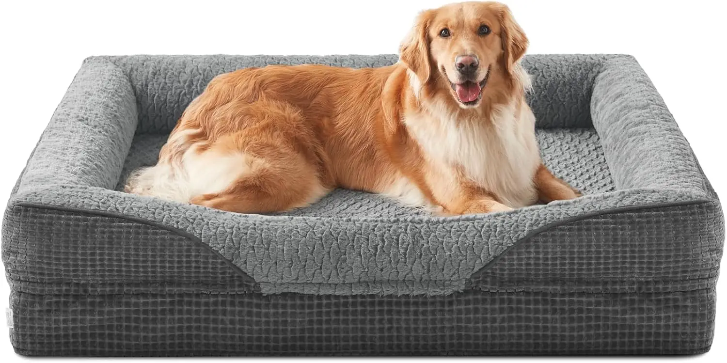 Orthopedic Dog Beds Large Sized, XL Washable Egg-Crate Memory Foam Dog Couch Bed with Washable Removable Cover, Waterproof
Orthopedic Dog Beds Large Sized, XL Washable Egg-Crate Memory Foam Dog Couch Bed with Washable Removable Cover, Waterproof
