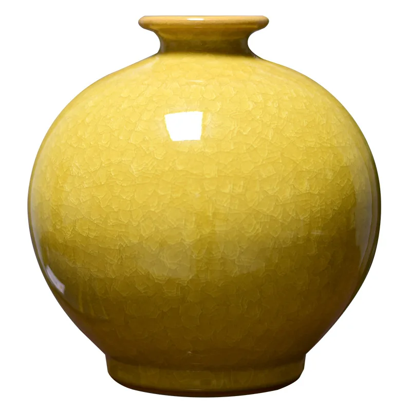 Ceramics Art Vase Home Furnishing Chinese Antique Porcelain Yellow Pomegranate Vase Living Room Entrance Ornament Large
Ceramics Art Vase Home Furnishing Chinese Antique Porcelain Yellow Pomegranate Vase Living Room Entrance Ornament Large