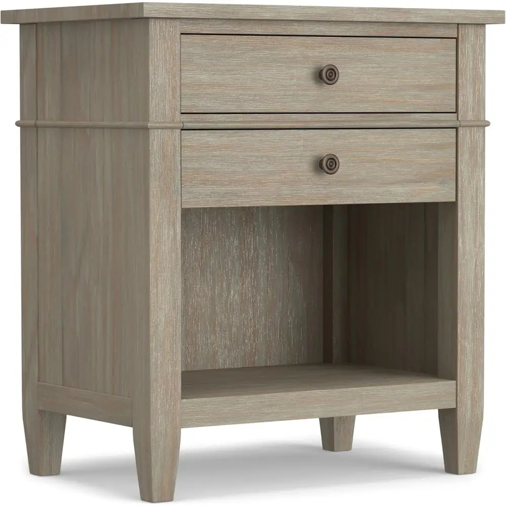 Carlton Bede Table - 24 inch Wide Solid Wood Nightstand Table in Distred Grey, Transitional Bedroom Side or End Table with 2 Der
Carlton Bede Table - 24 inch Wide Solid Wood Nightstand Table in Distred Grey, Transitional Bedroom Side or End Table with 2 Der