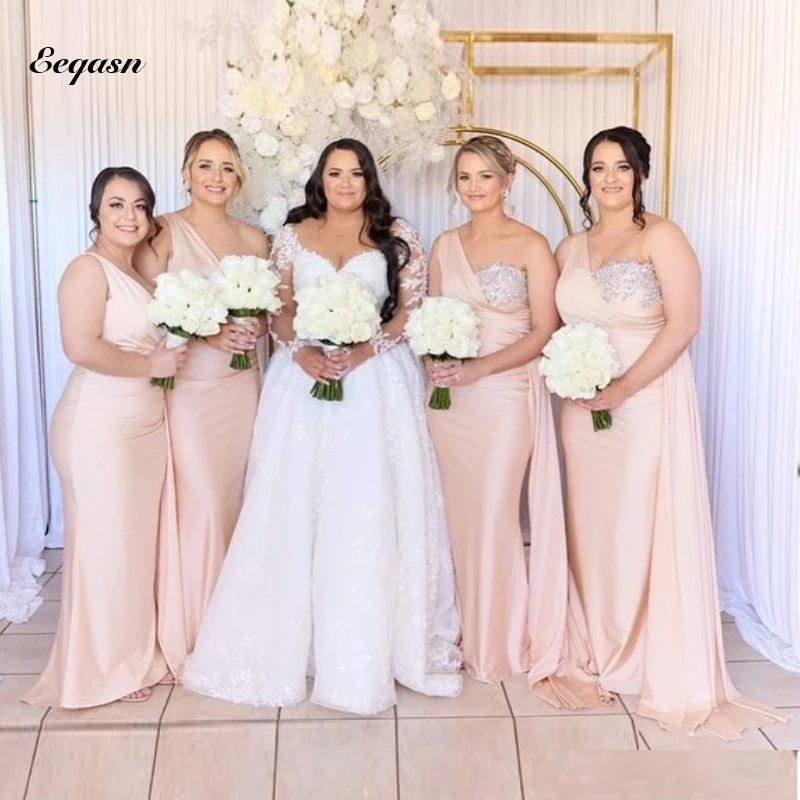 Best Champagne Long Bridesmaid Dresses One Shoulder Beaded Elegant Dress Women for Wedding Party Guest Gown with Streamer
Best Champagne Long Bridesmaid Dresses One Shoulder Beaded Elegant Dress Women for Wedding Party Guest Gown with Streamer