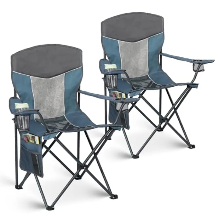 Outdoor camping chair 2-pack: mesh back, folding portable lawn chairs with cup holder side storage pocket, blue, lightweight an
Outdoor camping chair 2-pack: mesh back, folding portable lawn chairs with cup holder side storage pocket, blue, lightweight an