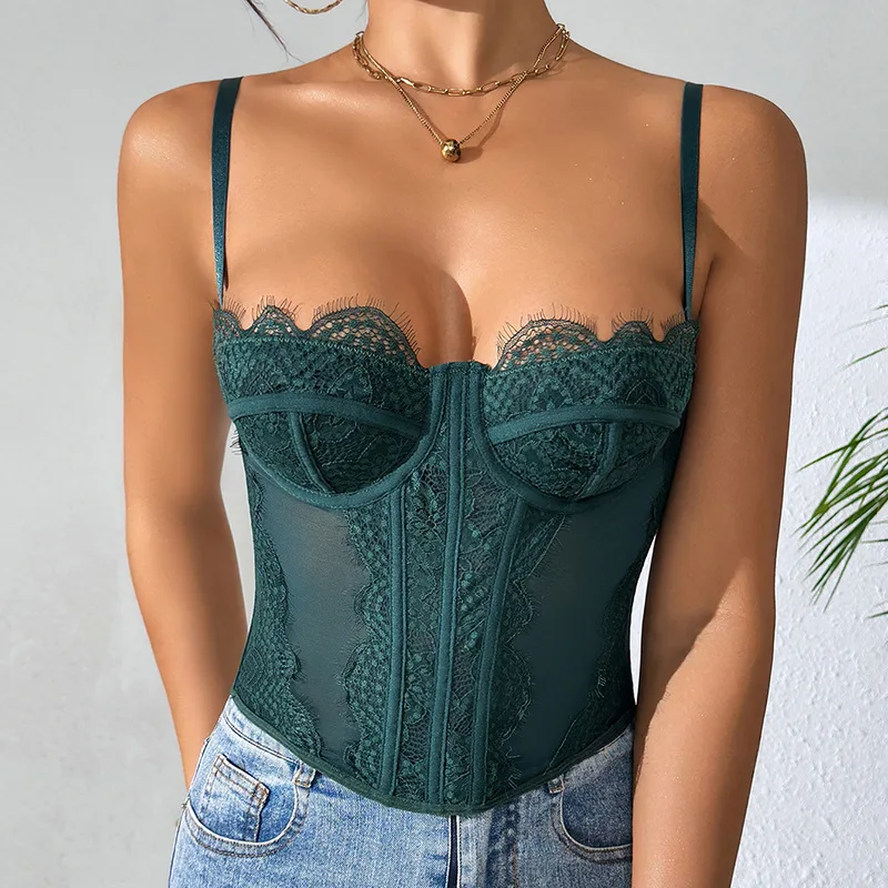 Green Color Spice Girls Lace Edge Fishbone Vest Style Inside and Outside Corset Sexy Women Tops Y2k Clothes
Green Color Spice Girls Lace Edge Fishbone Vest Style Inside and Outside Corset Sexy Women Tops Y2k Clothes