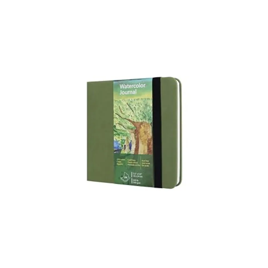 Watercolor Journal, 140 LB, 300 GSM, Cotton Paper, Cold Press, 24 Sheets, 48 Pages, Watercolor Paper Sketchbooks for Use As Tra
Watercolor Journal, 140 LB, 300 GSM, Cotton Paper, Cold Press, 24 Sheets, 48 Pages, Watercolor Paper Sketchbooks for Use As Tra