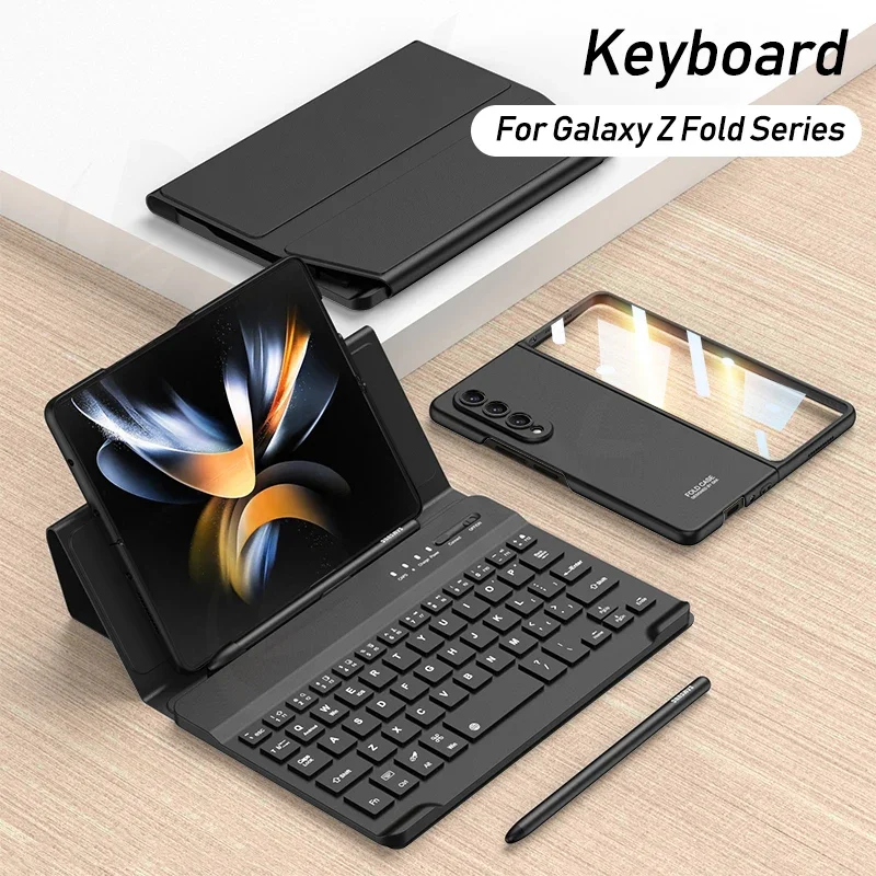 Luxury Leather Fold Stand Keyboard For Galaxy Z Fold 2 3 4 5 Bluetooth Wireless Keyboard With Stand Pen Slot Case Cover.
Luxury Leather Fold Stand Keyboard For Galaxy Z Fold 2 3 4 5 Bluetooth Wireless Keyboard With Stand Pen Slot Case Cover.