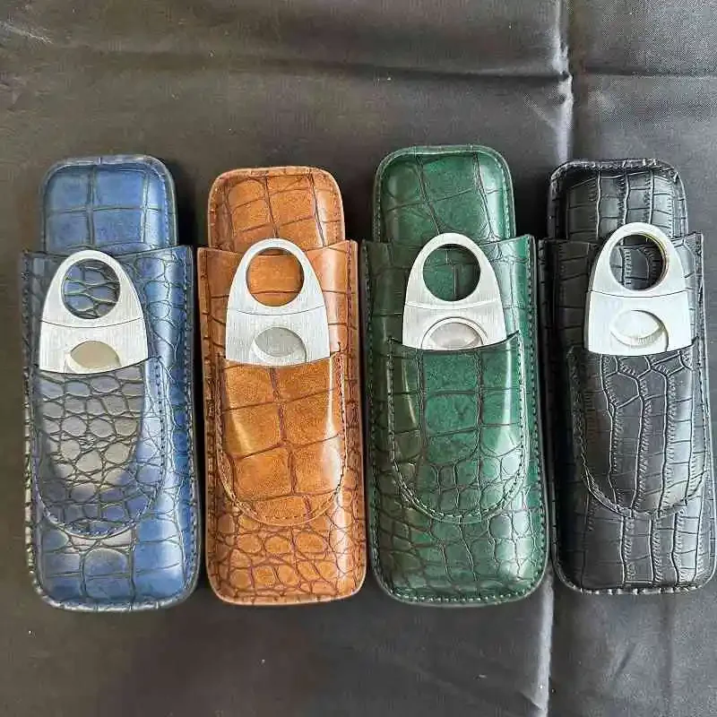 Cigar Tube 2 Slots Case with Cigar Cutter Travel portable Cigar Accessories Leather Humidor 17
Cigar Tube 2 Slots Case with Cigar Cutter Travel portable Cigar Accessories Leather Humidor 17