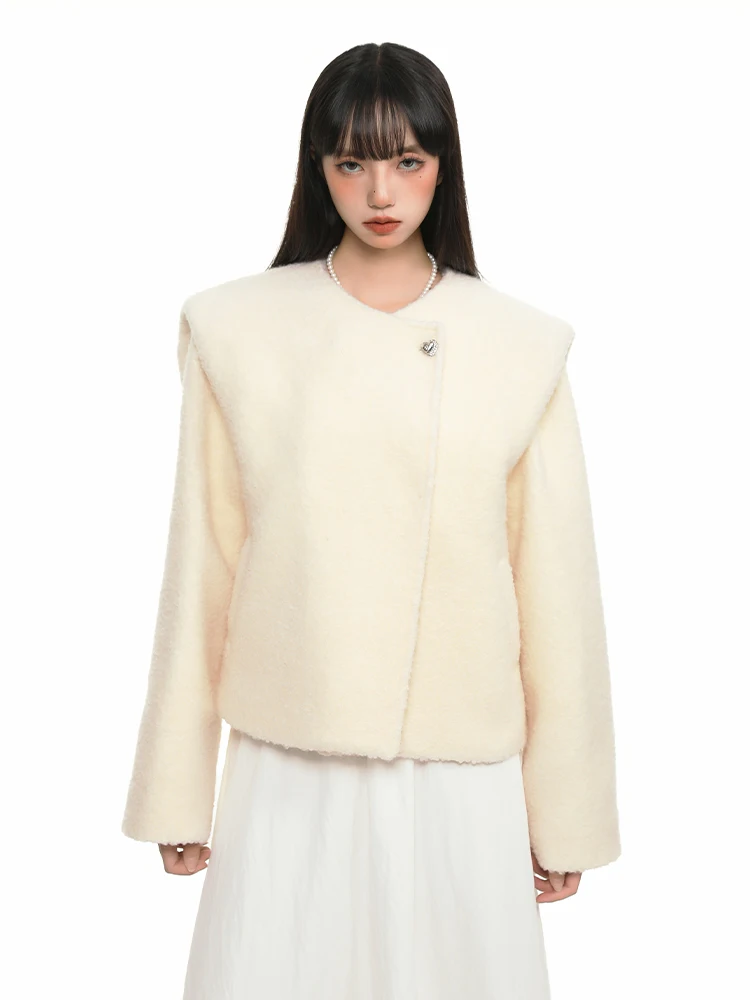 Pink Ers Original Design 3D oulder Pad Lamb Velvet ort Jaet Women's ort Sle Commute Loose Fit Long Sve round Ne
Pink Ers Original Design 3D oulder Pad Lamb Velvet ort Jaet Women's ort Sle Commute Loose Fit Long Sve round Ne