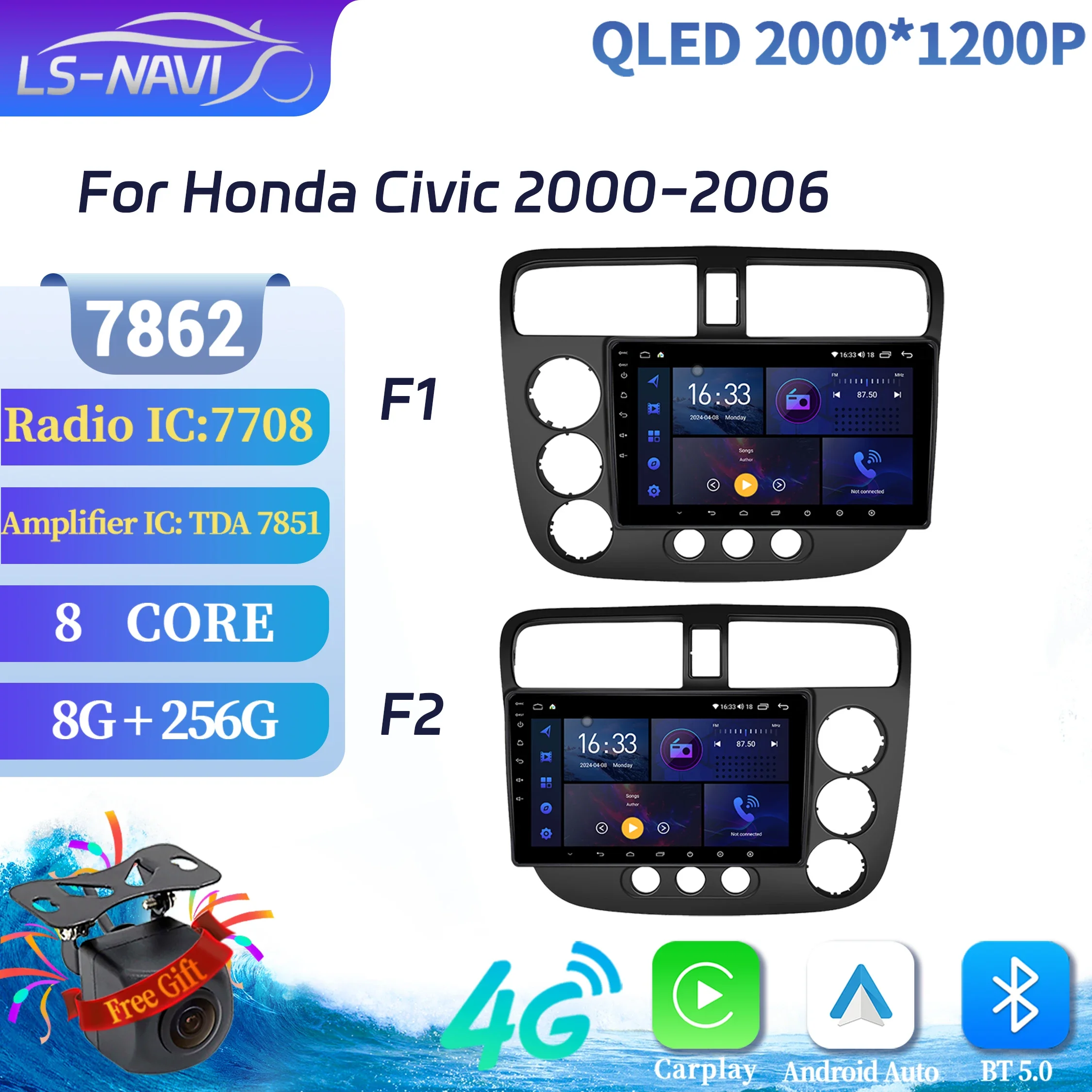 For Honda Civic 2000-2006 Car Radio Navigation Wireless BT CarPlay Android 14 Multimedia 4G GPS 2K QLED Screen Head Unit Stereo
For Honda Civic 2000-2006 Car Radio Navigation Wireless BT CarPlay Android 14 Multimedia 4G GPS 2K QLED Screen Head Unit Stereo