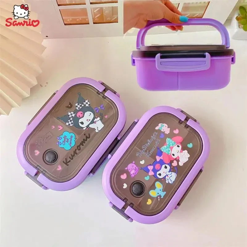 Kawaii Hello Kitty Double-Layer Bento Box Anime Sanrio Kuromi Portable Separated Sealed Fresh Student Portable Lunch Box Gift
Kawaii Hello Kitty Double-Layer Bento Box Anime Sanrio Kuromi Portable Separated Sealed Fresh Student Portable Lunch Box Gift