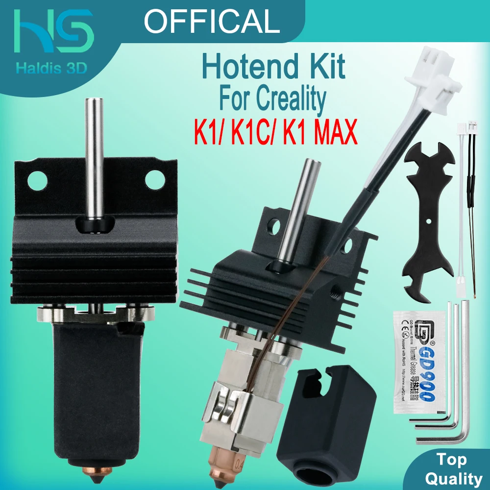 Обновление комплекта Hotend для Creality K1 K1C K1 Max, сопла быстрого замены, керамический нагревательный блок, термистор, комплект горячего конца, часть 3D-принтера
Обновление комплекта Hotend для Creality K1 K1C K1 Max, сопла быстрого замены, керамический нагревательный блок, термистор, комплект горячего конца, часть 3D-принтера