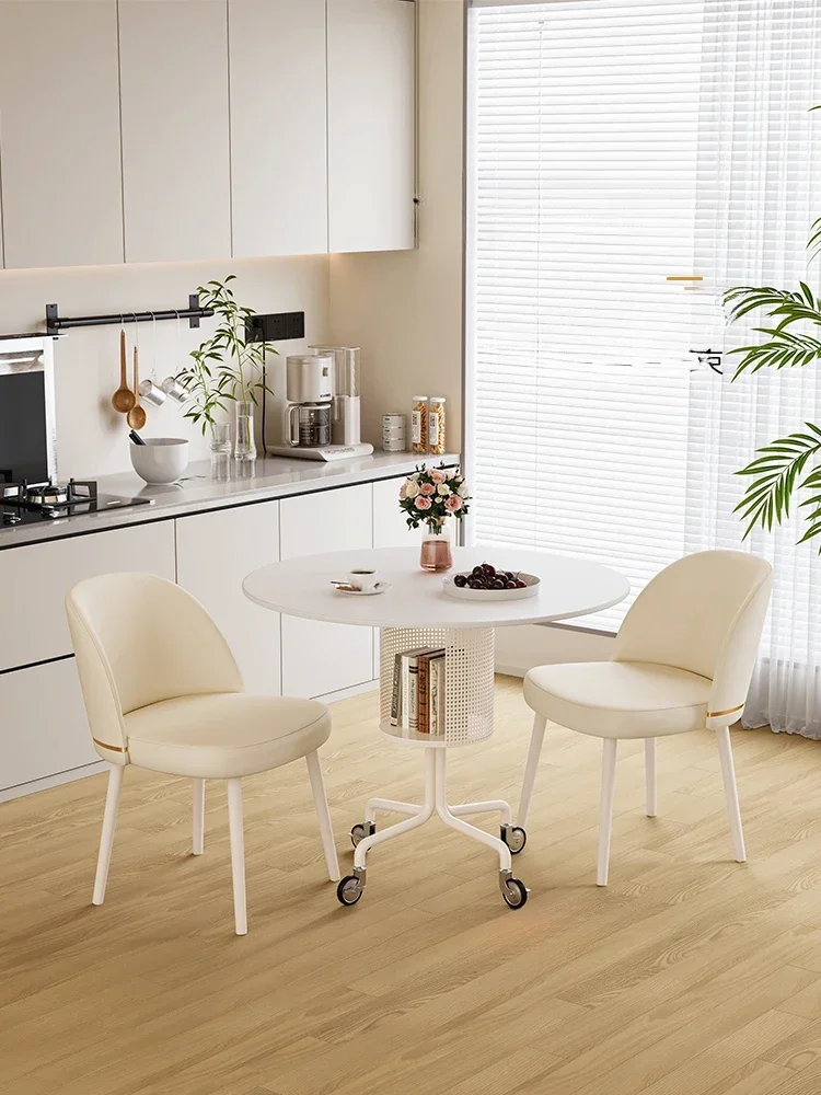 Movable rock slab small round table to negotiate balcony round dining table for home use
Movable rock slab small round table to negotiate balcony round dining table for home use