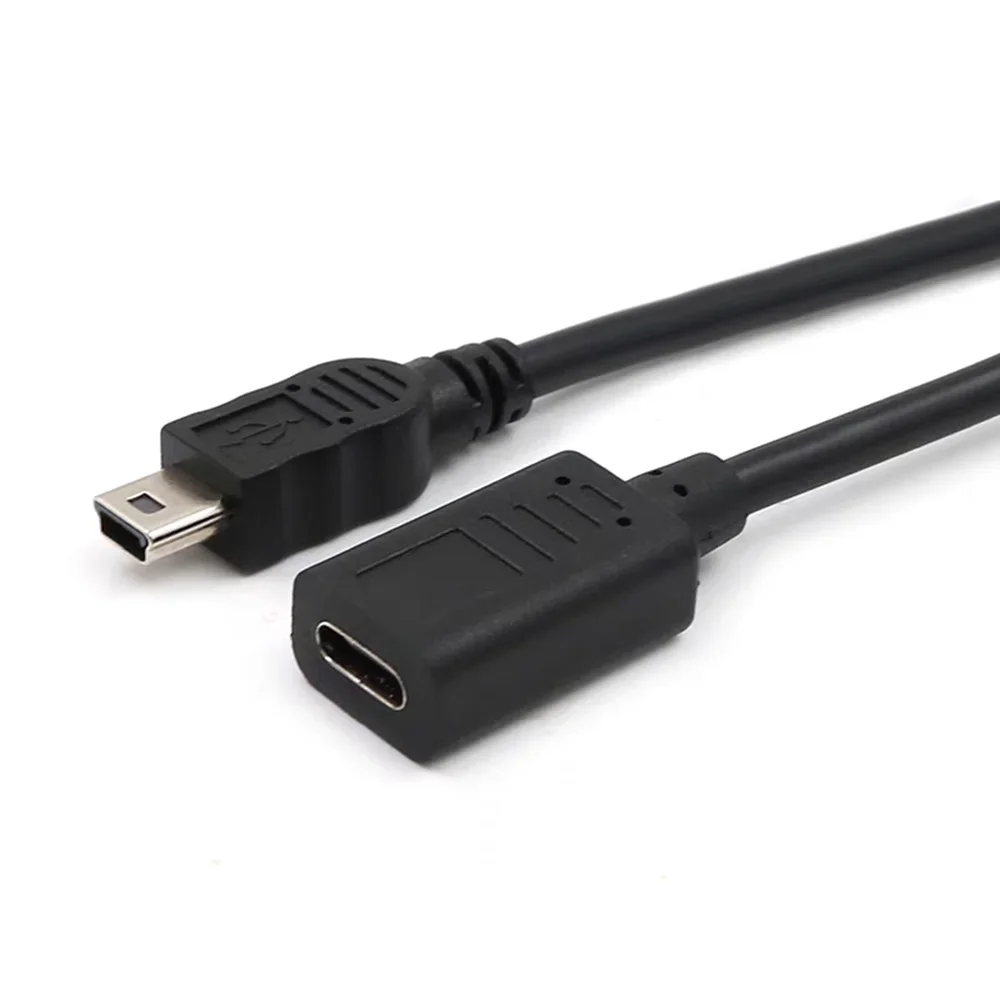 Type-C female port to mini USB data cable T-port male head phone camera connection Type-C extended charging cable
Type-C female port to mini USB data cable T-port male head phone camera connection Type-C extended charging cable