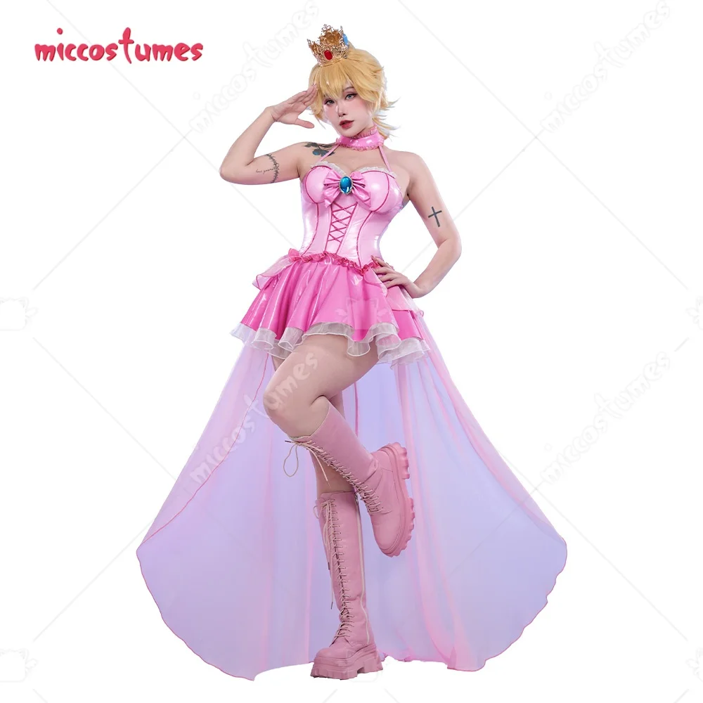 Miccostumes, женский персиковый комплект с корсетной юбкой, карнавальный костюм принцессы, розовый наряд, топ с лямкой на шее и юбка с шалью
Miccostumes, женский персиковый комплект с корсетной юбкой, карнавальный костюм принцессы, розовый наряд, топ с лямкой на шее и юбка с шалью