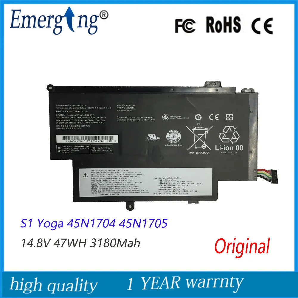 Новый оригинальный аккумулятор для ноутбука Lenovo Thinkpad 14,8 YOGA S1 45N1704 45N1707 45N1705, 12,5 в, 47 Вт/ч
Новый оригинальный аккумулятор для ноутбука Lenovo Thinkpad 14,8 YOGA S1 45N1704 45N1707 45N1705, 12,5 в, 47 Вт/ч