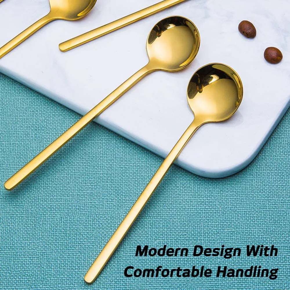 8 Packs, Gold-Plated Stainless Steel Coffee Spoon, Mini Teaspoon For Coffee Sugar Dessert Cake Ice Cream-ABQU
8 Packs, Gold-Plated Stainless Steel Coffee Spoon, Mini Teaspoon For Coffee Sugar Dessert Cake Ice Cream-ABQU