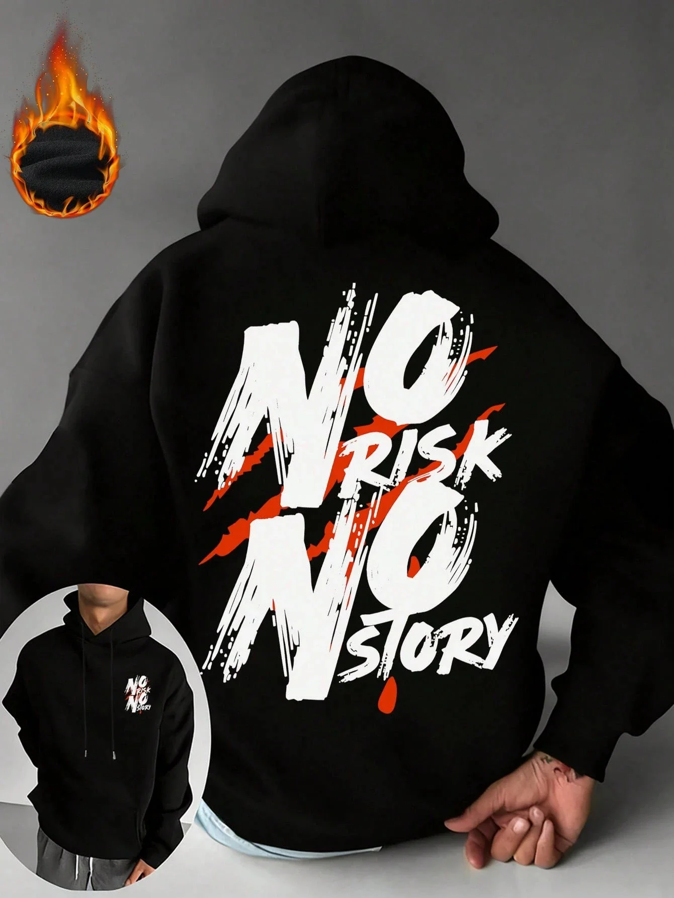Couple's street style printed men's fleece hoodie, hip-hop casual sporty basic style fashionable comfortable pullover warm top
Couple's street style printed men's fleece hoodie, hip-hop casual sporty basic style fashionable comfortable pullover warm top