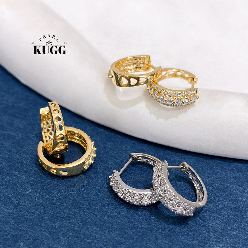 KUGG 100% 18K White/Yellow Gold Earrings Classic Design 0.50carat Real Natural Diamond Hoop Earrings for Women Wedding Jewelry
KUGG 100% 18K White/Yellow Gold Earrings Classic Design 0.50carat Real Natural Diamond Hoop Earrings for Women Wedding Jewelry