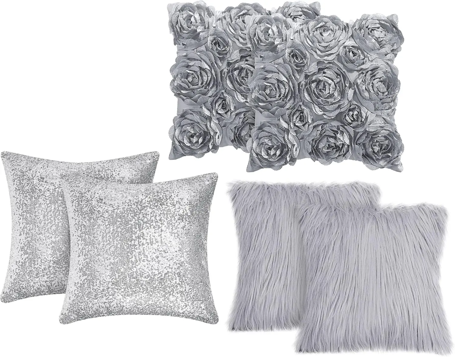 6 Pcs Decorative 3D Rose Flower Pillow Cover, 16 X 16 H Throw Pillow Covers For Bed Square Sofa Bedroom Car(Gray)
6 Pcs Decorative 3D Rose Flower Pillow Cover, 16 X 16 H Throw Pillow Covers For Bed Square Sofa Bedroom Car(Gray)