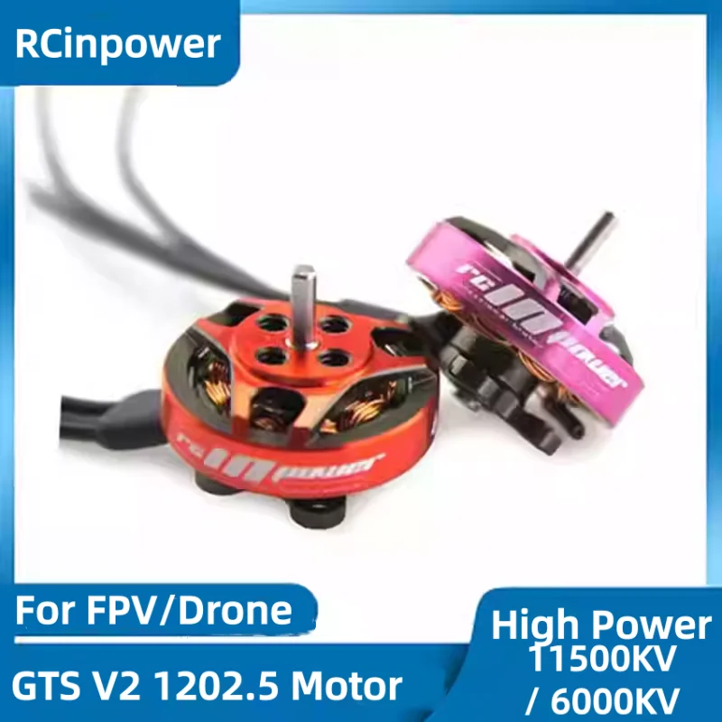 RCinpower GTS V2 1202.5 Brushless Motor 11500KV/6000KV High Power Motors For Micro FPV RC Racing Drone 
RCinpower GTS V2 1202.5 Brushless Motor 11500KV/6000KV High Power Motors For Micro FPV RC Racing Drone