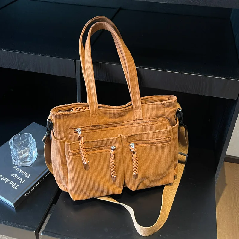 Large Capacity Corduroy Shoulder Bags Multi-Pocket Solid Shoulder Crossbody Bags Travel Commuter Women Tote Bags Travel Handbag
Large Capacity Corduroy Shoulder Bags Multi-Pocket Solid Shoulder Crossbody Bags Travel Commuter Women Tote Bags Travel Handbag