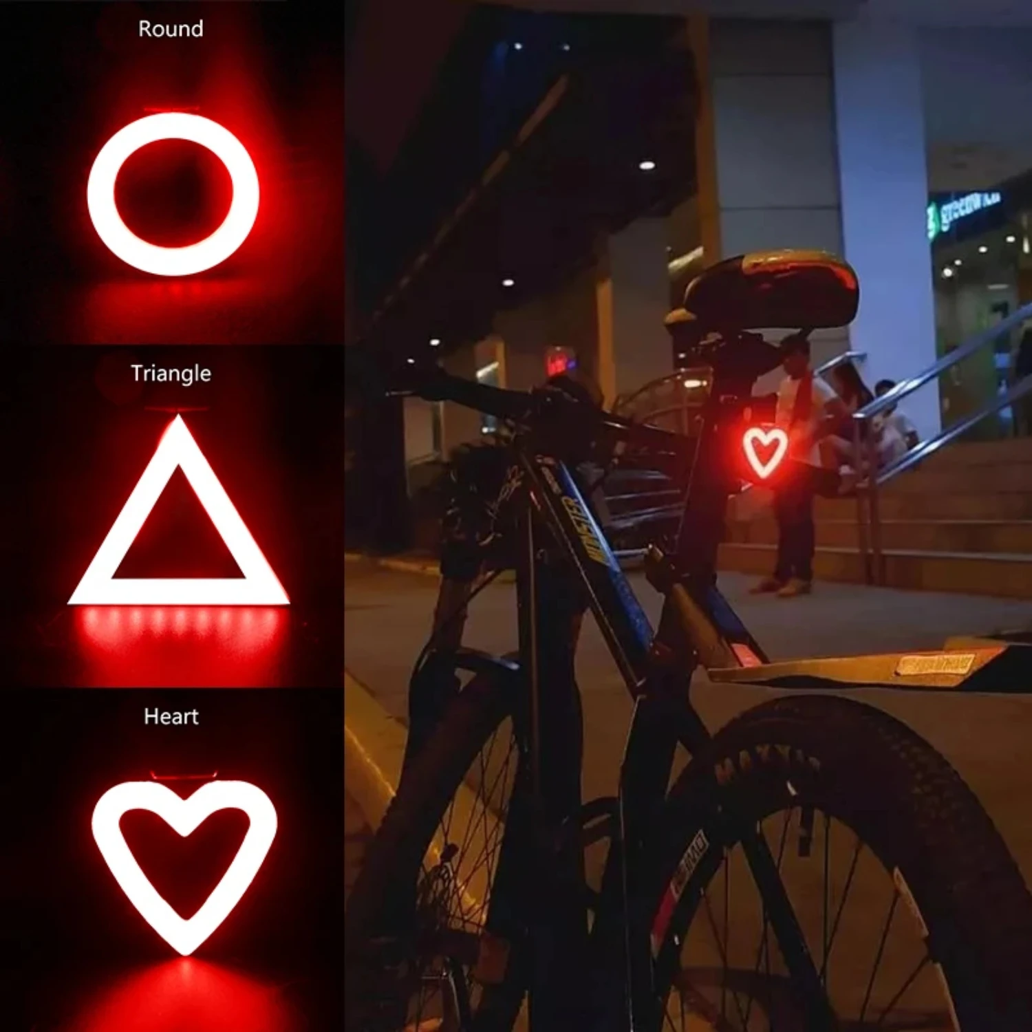 Bike Heart Shape Tail Light USB Rechargeable Mountain Bicycle Rear Lamp Waterproof MTB Taillight 5 Cycling Night Safety Biking
Bike Heart Shape Tail Light USB Rechargeable Mountain Bicycle Rear Lamp Waterproof MTB Taillight 5 Cycling Night Safety Biking