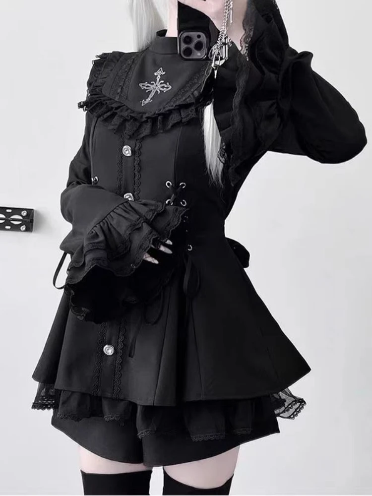 Gothic Vintage Hot Girl Slim Patchwork Dress Women Fashion Lace Skinny Long Sleeve Dresses France Sweet White Clothing New 2025 
Gothic Vintage Hot Girl Slim Patchwork Dress Women Fashion Lace Skinny Long Sleeve Dresses France Sweet White Clothing New 2025