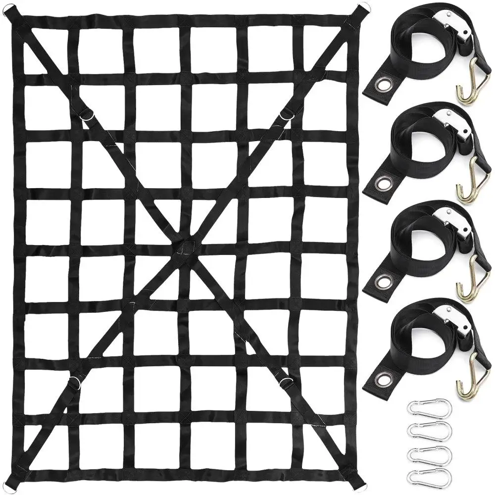 Cargo Net, 4.2' x 5.5' Cargo Net for pickup Truck Bed, Heavy Duty Cargo Nets with Cam Buckles & S-Hooks & Cross Strap, Truck
Cargo Net, 4.2' x 5.5' Cargo Net for pickup Truck Bed, Heavy Duty Cargo Nets with Cam Buckles & S-Hooks & Cross Strap, Truck