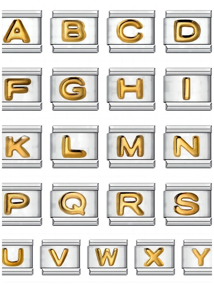 104pcs Italian Charms Bracelet A-Z Letter Name Custom Beads Gold Color DIY Gift Hand Bangle Chain
104pcs Italian Charms Bracelet A-Z Letter Name Custom Beads Gold Color DIY Gift Hand Bangle Chain