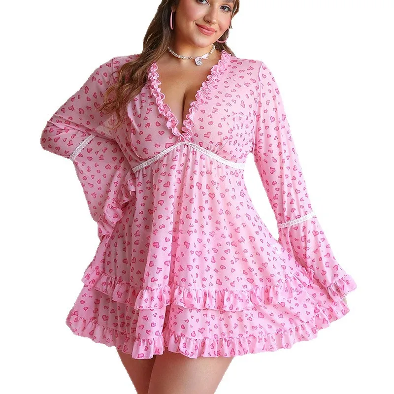 New Women's Plus Size V-Neck Sleepdress Adult Lady Large Size Sweet Pink Nightgown XXL Long Sleeve Nightdress
New Women's Plus Size V-Neck Sleepdress Adult Lady Large Size Sweet Pink Nightgown XXL Long Sleeve Nightdress