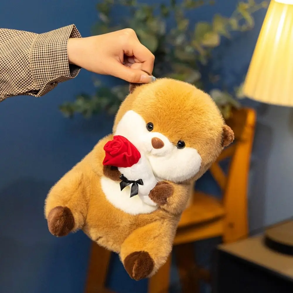 With Rose Flower Brown Otter Plush Toy Lifelike Soft Chubby Otter Stuffed Animal Dolls PP Cotton Fluffy
With Rose Flower Brown Otter Plush Toy Lifelike Soft Chubby Otter Stuffed Animal Dolls PP Cotton Fluffy