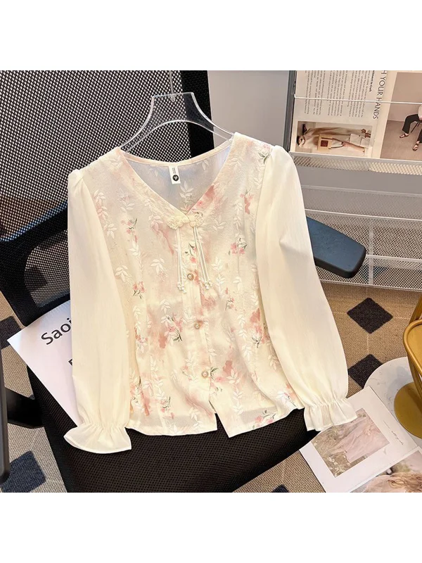 Elegant V-Neck Long Sleeve Floral Embroidery Chiffon Shirt Women's Beautiful Button-Up Shirt CleanFit Style Spring Summer New...
Elegant V-Neck Long Sleeve Floral Embroidery Chiffon Shirt Women's Beautiful Button-Up Shirt CleanFit Style Spring Summer New...