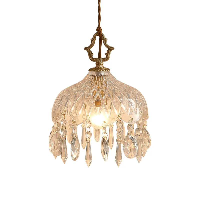 All-copper retro light luxury crystal small chandelier aisle entrance bedside balcony corridor cloakroom 
All-copper retro light luxury crystal small chandelier aisle entrance bedside balcony corridor cloakroom