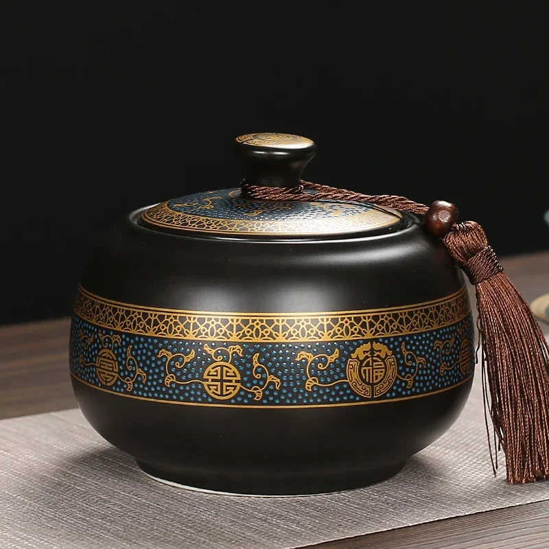 Classical Ceramic Tea Pot with Lid Sealed Pot Household Candy Snack Nut Coffee Bean Storage Tank Moisture-proof Food Container
Classical Ceramic Tea Pot with Lid Sealed Pot Household Candy Snack Nut Coffee Bean Storage Tank Moisture-proof Food Container
