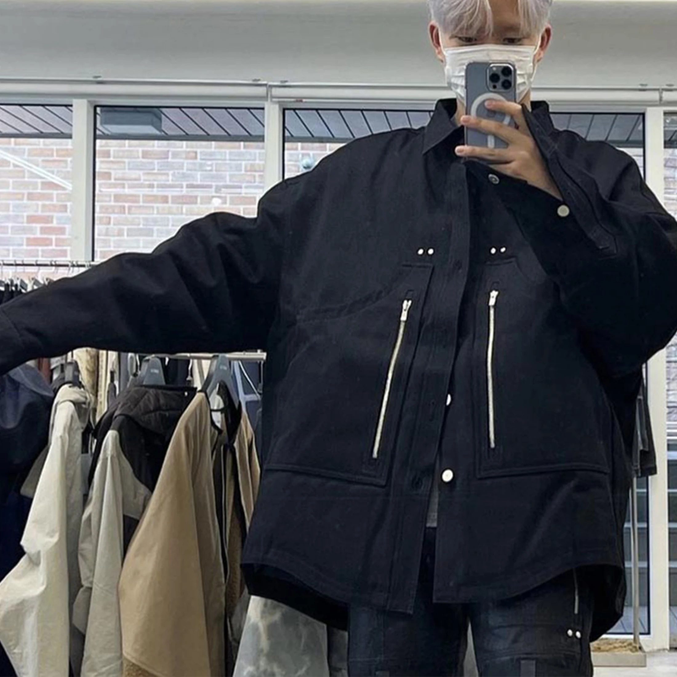 NIGO Men's Spring Summer Black Single Breasted Long Sleeve Jacket High Street Fashion Zip Cotton Jacket Shirt #NGTOP12115
NIGO Men's Spring Summer Black Single Breasted Long Sleeve Jacket High Street Fashion Zip Cotton Jacket Shirt #NGTOP12115