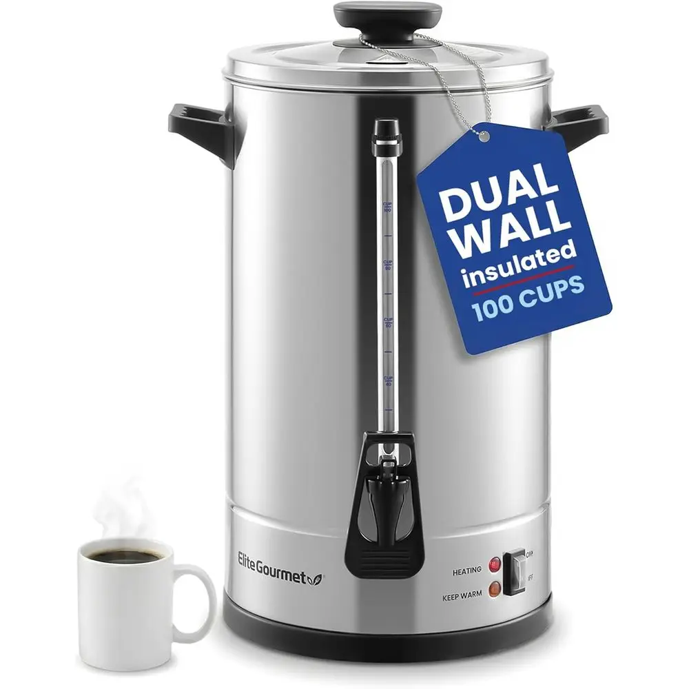 24-Hour Insulated Dual-Wall Coffee Urn & Hot Water Boiler - Drip Faucet, Stainless Steel, Ideal for Churches & Catering
24-Hour Insulated Dual-Wall Coffee Urn & Hot Water Boiler - Drip Faucet, Stainless Steel, Ideal for Churches & Catering