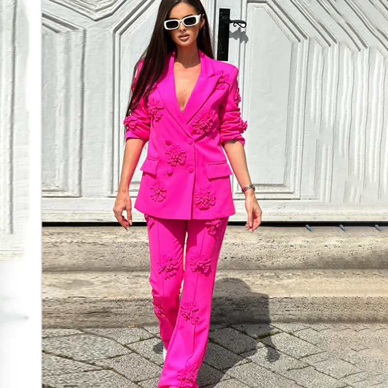 Fashion high-end suit women's 2025 new temperament three-dimensional flower long-sleeved blazer two-piece women's clothing
Fashion high-end suit women's 2025 new temperament three-dimensional flower long-sleeved blazer two-piece women's clothing
