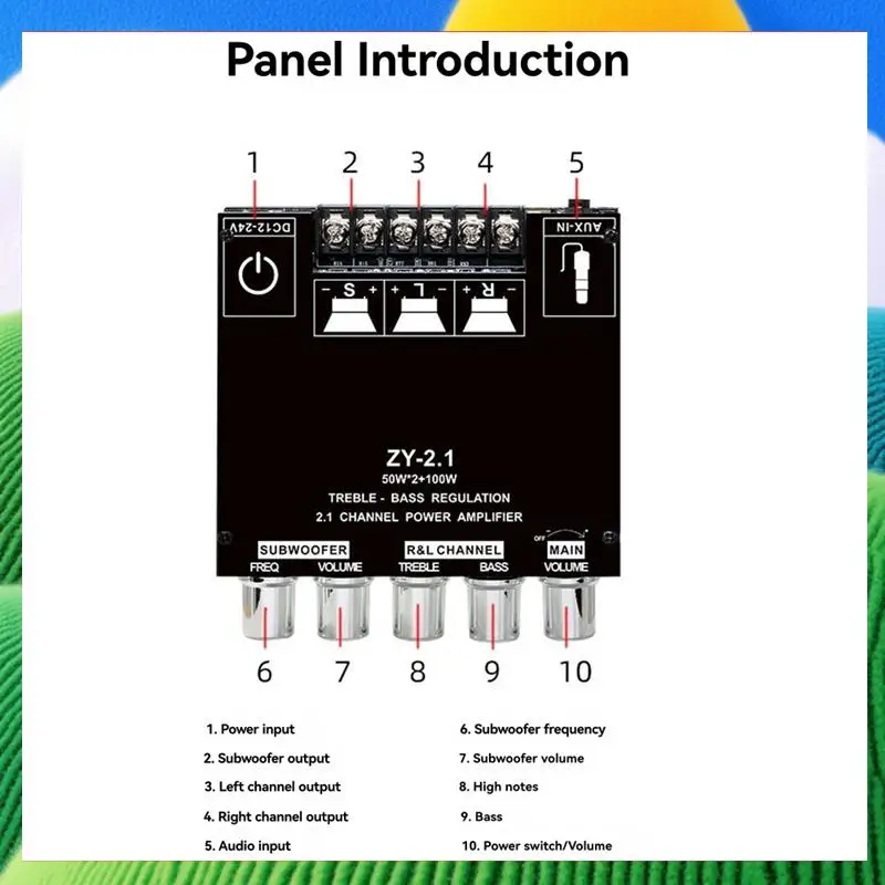 2.1 Channel Bluetooth-Compatible Audio Power Amplifier Module BT 5.1 3.5Mm AUX 50Wx2+100W AMP Board Amplifier Board-ABPS
2.1 Channel Bluetooth-Compatible Audio Power Amplifier Module BT 5.1 3.5Mm AUX 50Wx2+100W AMP Board Amplifier Board-ABPS