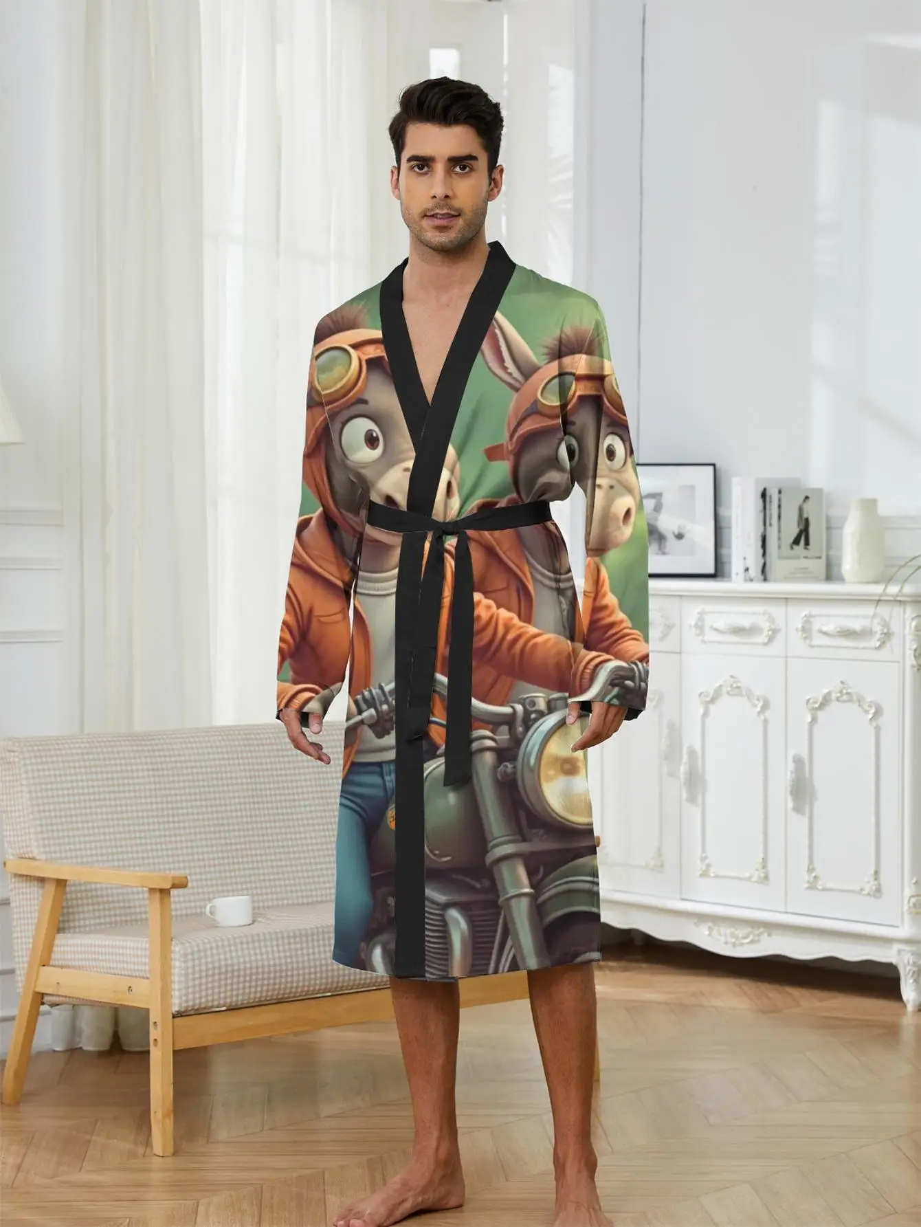 1pc Men'S Robes 2026 Spring/Summer Bathrobe Graphic Robe Man Polyester 3D Printed Sleepwear Men'S Bathrobe Sleepwear
1pc Men'S Robes 2026 Spring/Summer Bathrobe Graphic Robe Man Polyester 3D Printed Sleepwear Men'S Bathrobe Sleepwear