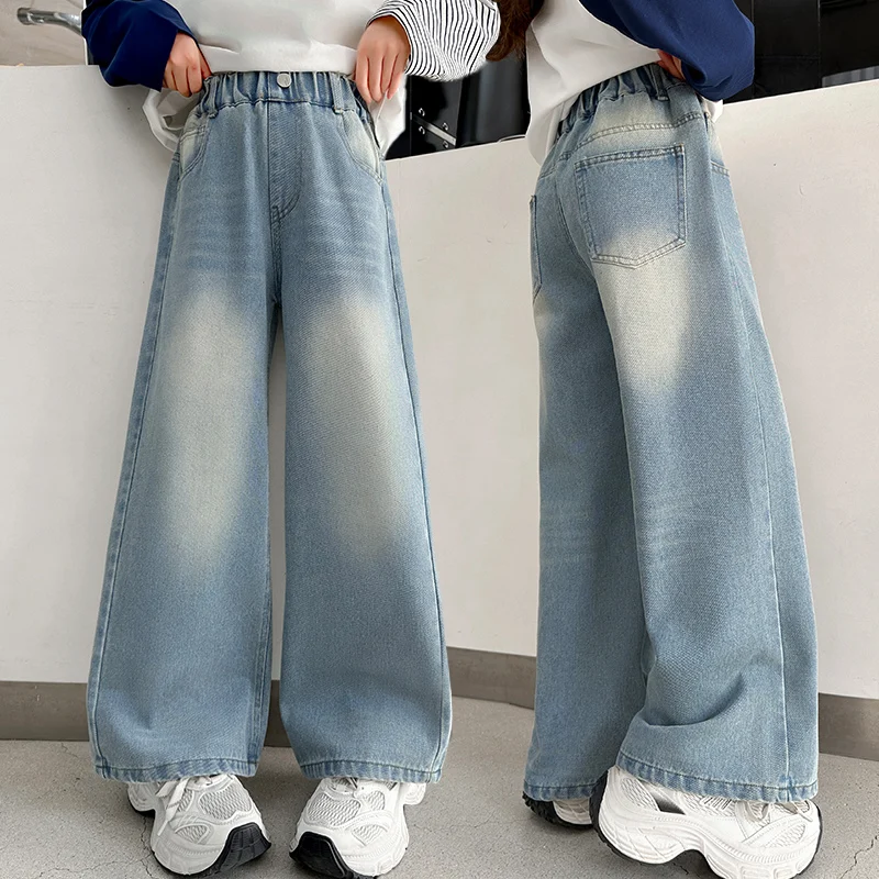 Classic Design Kids Casual Wide Leg Blue Washed Jeans for Teenage Girls School Denim Pants Children Solid Color Jeans Trousers
Classic Design Kids Casual Wide Leg Blue Washed Jeans for Teenage Girls School Denim Pants Children Solid Color Jeans Trousers