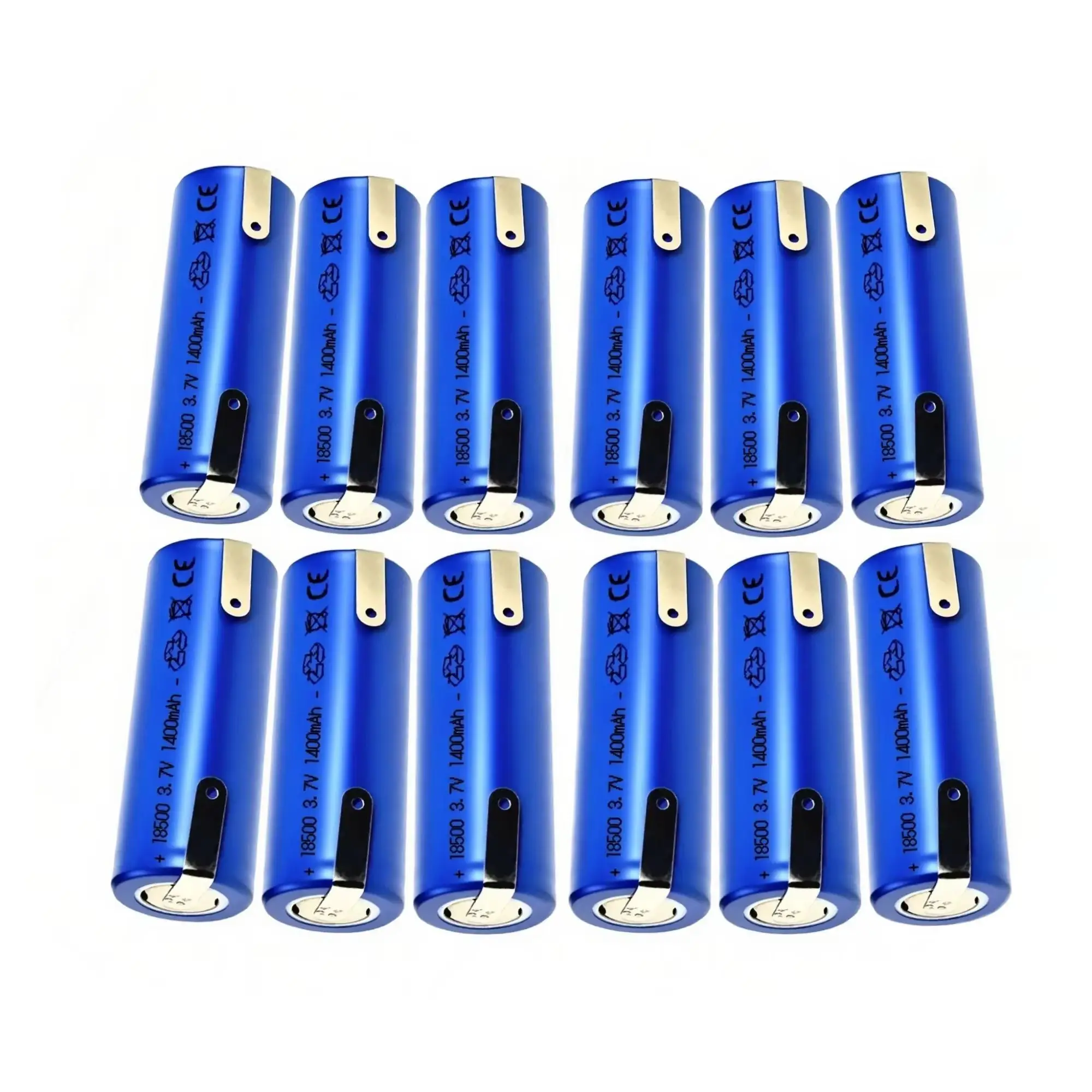12PCS 18500 Rechargeable Lithium Battery 3.7V 1400mAh with solder tabs for Flashlight Security equipmen Car electronics Speaker
12PCS 18500 Rechargeable Lithium Battery 3.7V 1400mAh with solder tabs for Flashlight Security equipmen Car electronics Speaker