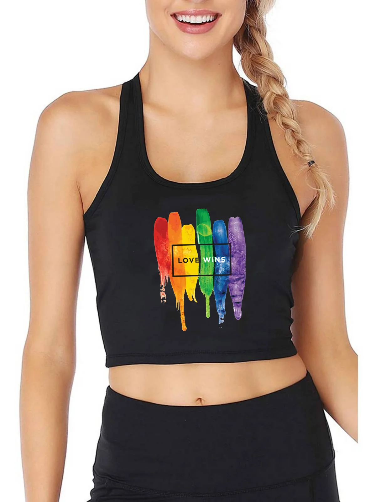Rainbow Love Wins Design Breathable Slim Fit Tank Top Bisexual Pride Summer Yoga Sports Training Crop Tops Gym Vest
Rainbow Love Wins Design Breathable Slim Fit Tank Top Bisexual Pride Summer Yoga Sports Training Crop Tops Gym Vest