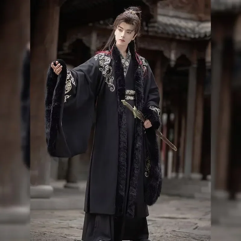 Winter Hanfu Men Chinese Traditional Cosplay Costume Male Ancient Warm Thicked Embroidered Black Hanfu Suits For Women Plus Size
Winter Hanfu Men Chinese Traditional Cosplay Costume Male Ancient Warm Thicked Embroidered Black Hanfu Suits For Women Plus Size